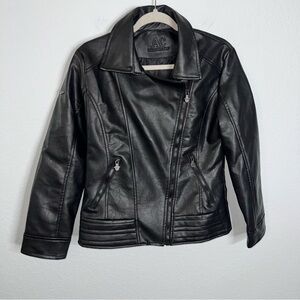 AC Luxury Collection Leather Jacket Women’s Medium Black Moto Made In Italy